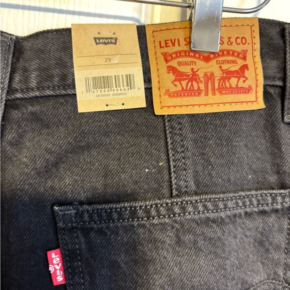 NWT- Levi's Vintage Black Denim Midi Skirt, with stretch - Picture 3 of 8